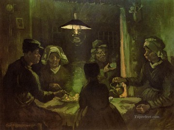 ジャガイモを食べる人たち 緑のヴィンセント・ファン・ゴッホ Oil Paintings